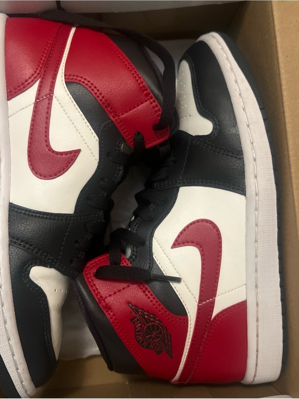 Jordan Black White Red High-Top Sneakers